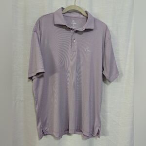 Rhoback "Don't Mess" Purple Stripe Performance Dog Logo Golf Polo M